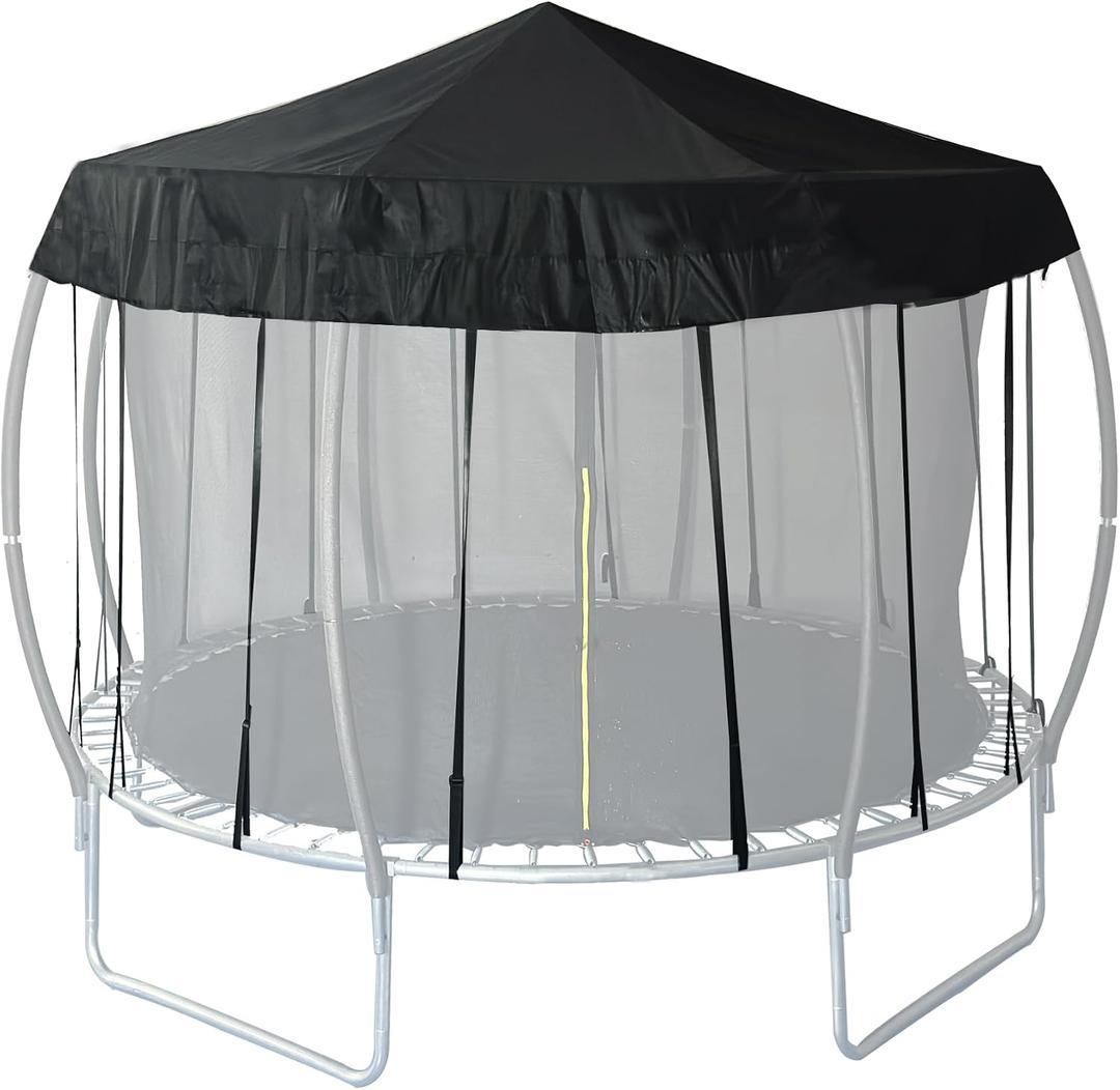 10 FT Trampoline Cover (Cover Only) Outdoor Trampoline Cover-Heavy-Duty Fabric with 16 Fixed Webbing Straps,Waterproof,Snowproof, Windproof, and Tear-Resistant Garden Trampoline Covers