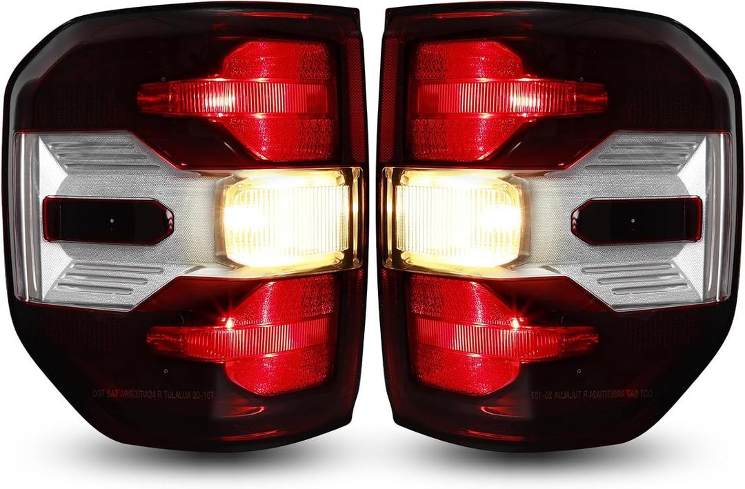 Plug and Play Smoked Red Tail Lights for Ford Maverick 2022 2023 2024 XL/XLT, Rear Lamps with Bulbs