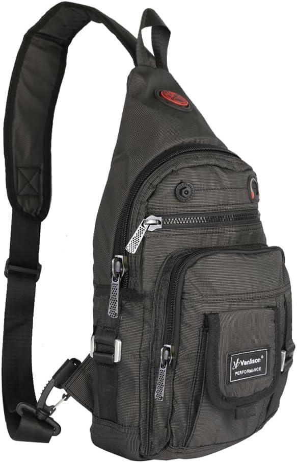 Crossbody Sling Bag Backpack for Men & Women Black (B-black(fits 10.5" Ipad))