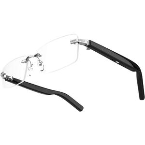 Faifxo Smart Glasses Rimless Smartglasses with Bluetooth Speaker,Remote Control Photo Taking/UV Protection Voice Control (Photochromic Lenses)
