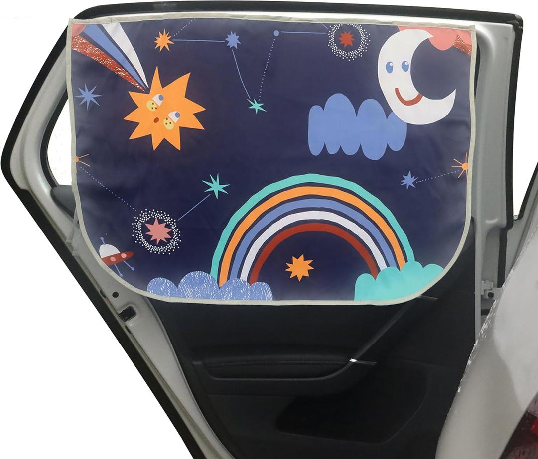 Car Window Shades for Side Windows Baby and Kids,Car Back Window Sun Shade Covers,Strong Magnetic Sunshades Curtains for Truck,27.5" x 19.5" (Starry Sky)