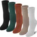 Loritta Wool Socks for Women Warm Winter Socks Knit Crew Calf Hiking Boot Sock Stocking Stuffers Gifts (Large, Design Colorful)