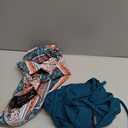 ZAFUL Twist High Waisted Bikini for Women Cross Lace Up Bathing Suit Ruched Bikini Swimsuits Tummy Control Swimwear (Small, Z-tribal-green)