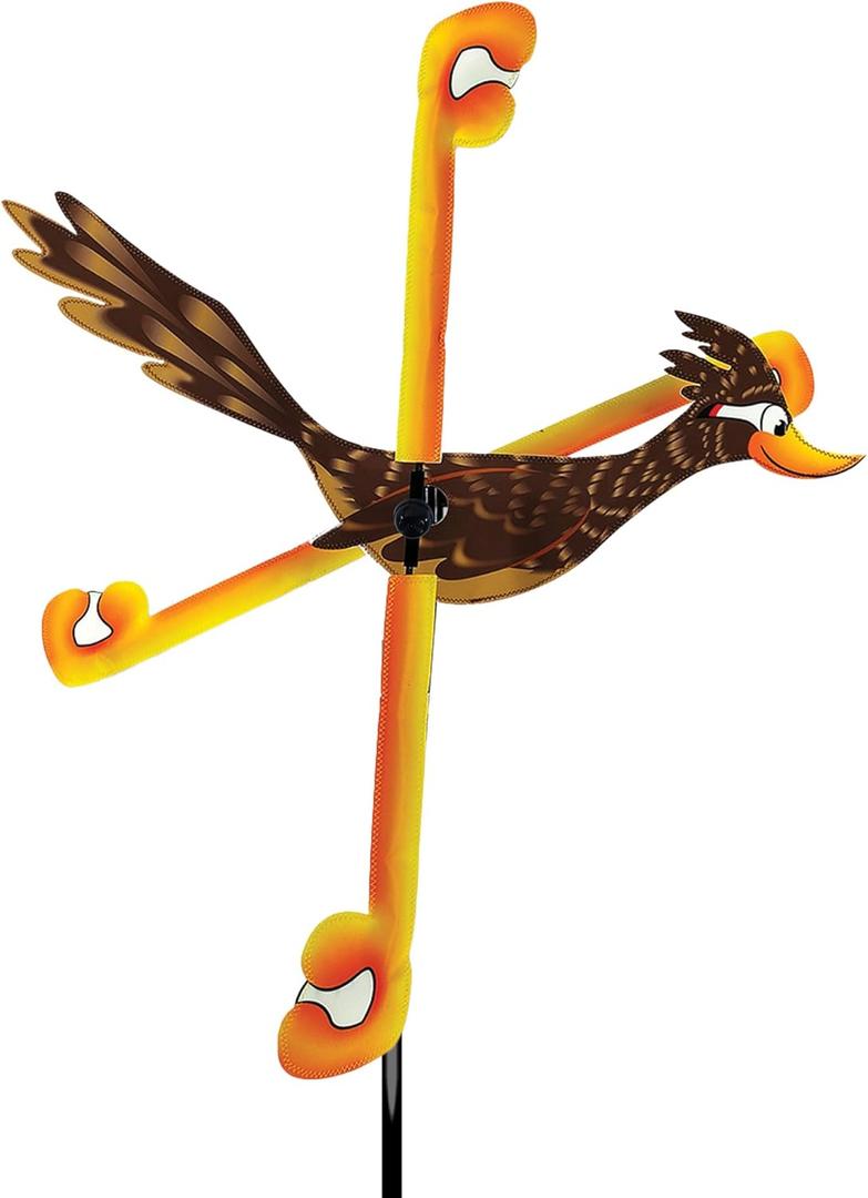 Whirligig Spinner Road Runner 29"  Lively Wildlife-Themed Design, Weather-Resistant Outdoor Decor, Durable & Lightweight for Patios, Yards, and Gardens - Eye-Catching Wind Spinner
