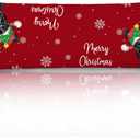 Christmas French Bulldog 20x54 Body Pillow Cover, Frenchie Gifts for Women, Funny Christmas Frenchie Dog Winter Snowflake Decorative Red Long Pillow Cases for Bed Couch (Color 12)