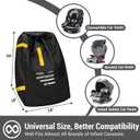 Car Seat Travel Bag Backpack for Air Travel - Karfast Universal Infant Carseat Gate Check Bag Cover for Airplane, Foldable with Pouch, Yellow