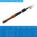 PATIKIL Telescopic Fishing Rod, Fiberglass Portable Mini Fishing Poles Collapsible Fishing Gear for Travel Saltwater Freshwater (1.3 M)