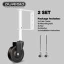 4” Spring Loaded Gate Wheel Gate Caster Wheel Fence Wheels for Gates, Fence Gate Wheel Gate Caster Gate Wheels for Wooden Gate, Ideal for Outdoor Gates, 200 LBS Capacity, 2 Pcs, White