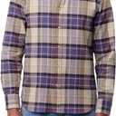 Joe's Jeans Mens Boucle Flannel Shirt (Medium, Grape Haze Plaid)