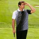 Mens Golf Shirts Short Sleeve Dry Fit Athletic Moisture Wicking Golf Polo Performance Printed Collared Polos (L)