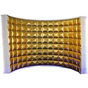 SAYOK Inflatable Golden Wall Selfie Photo Booth Backdrop, Photo Booth Enclosure Portable Photoshoot Background Gold Wall for Party Wedding Events, 9.84FTx4.92FTx7.54FT