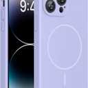 Miracase Magnetic for iPhone 14 Pro Max Case, [Soft Anti-Scratch Microfiber Lining], Compatible with MagSafe, Silicone Shockproof Protection Phone Case for iPhone 14 Pro Max,Light Purple