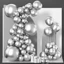 PartyWoo Metallic Silver Balloons, 85 pcs Silver Metallic Balloons Different Sizes Pack of 18 Inch 12 Inch 10 Inch 5 Inch Silver Balloons for Balloon Garland Arch as Party Decorations, Silver-G102