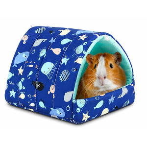 Cozy Cotton Tent for Small Animals - Guinea Pig Hideout, Hamster Bed, Portable House for Chinchillas, Rats, Hedgehogs (6.8"x7.4") (Gray)