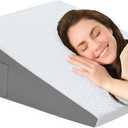 Wedge Pillow for Sleeping, 10" Bed Wedge After Surgery, Back Pain Relief, Memory Foam Pillow Triangle Incline Wedge for Back Support, Leg Elevation, Triangle Wedge 24 x 24 x 10 inch