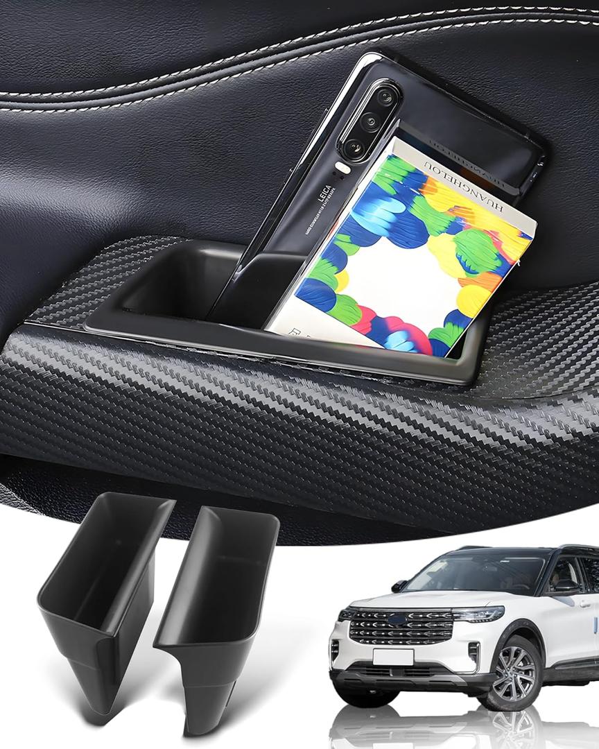 Bonbo for Ford Explorer 2020-2023 Door Storage Box Organizer Tray Door Pockets Armrest Organizer for Ford Explorer 2023 Accessories (2 Pack)