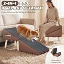 Dog Ramp for Couch and Bed, 17" H Stairs for Small to Medium Dogs and Cats Foldable Steps for Pets to Get on High Bed, Non-Slip Sturdy Ottoman Ramp with Storage Drawer, Brown