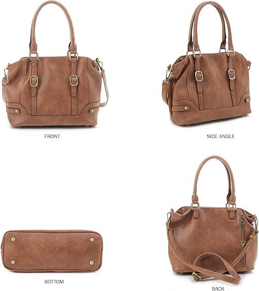 JESSIE & JAMES Elena Concealed Carry Satchel Purse Top Handle Shoulder Tote Bags For Women with Lock and Key