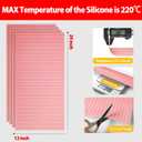 Silicone Kitchen Drawer Liners for Kitchen Cabinets, Against Spills Fridge Liners for Refrigerator Glass Shelves, 4Pack Wire Rack Refrigerator Liners for Shelves, 24" Easy Cut Drawer Cover Pad, Pink