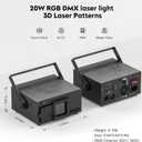 U`King Party Lights RGB Stage Lighting Beam Animation 3D Laser Lights Patterns with DMX512 Sound Activated Remote Control for Festival Bar Nightclub Wedding Live Show Church
