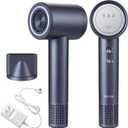 15000mAh Cordless Hair Dryer Rechargeable with Digital Screen, Travel Hair Dryer with Magnetic Nozzle, 4 Mode Portable Hair Blow Dryers for Women Kids Outdoor Camping Beaches, Gray