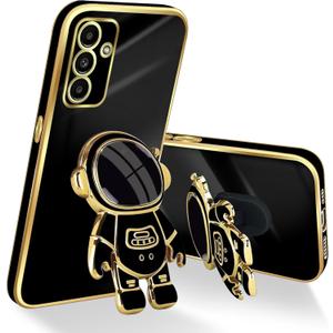 for Samsung Galaxy A13 5G Case (6.5-inch), with Astronaut Hidden Stand Kickstand 6D Design Cover - Black