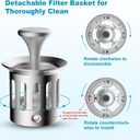 Universal Bathroom Sink Drain Strainer Hair Catcher Upgraded with Visible Top Stainless Basket, 3 in 1 Pop Up Sink Stopper for 1.1''~2.36'' Sink Basin Hole, Chrome