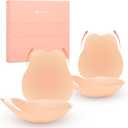 Nipple Covers with Lift for Women,2 Pairs Seamless Reusable Sticky Bra Push Up Adhesive Lifting Pasties (Peachy)