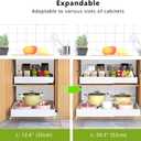 2 Pack Pull Out Cabinet Organizer 21" Deep Expandable Slide Out Drawer Organizers,No Drill Pull Out Drawers Adhesive with Nano Compatible Framed Cabinets Shelves For Kitchen Pantry Adjustable Width