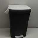 Garvee 13 gal / 50 L Plastic Trash Can with Lid, Large Garbage Can for Kitchen, Rustproof Step-on Kitchen Trash Bin with Liner Rim, Rear Handle, Soft Close Lid, Black