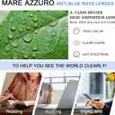 MARE AZZURO Women's Computer Reading Glasses Blue Light Blocking Readers 0 100 125 150 175 200 225 250 275 300 350 400 500 600 (Transparent, 3.5)