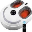 Shiatsu Foot Massager with Heat Electric Feet Massage Machine for Plantar Fasciitis Relief Adjustable Air Compression & 3 Temperature Levels Perfect for Home or Office White