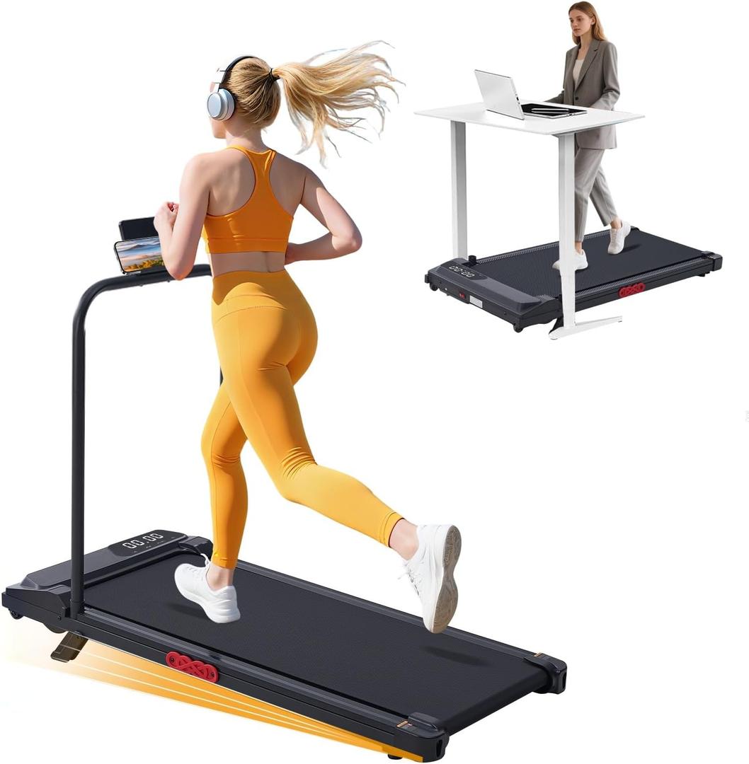 KASSADIN Walking Pad with Handles, Electric Treadmill for Home with Incline