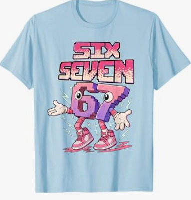 Meme Kids Six Seven Italian Steal a Brainrot Pink Girls 67 T-Shirt