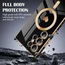 Newseego for Samsung Galaxy S24 Ultra Magnetic Case, Luxury Cute Love Heart Design Plating Edge Case for Women Girls Soft TPU Shockproof Camera Lens Protector Case for Samsung Galaxy S24 Ultra-Black