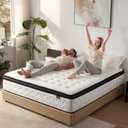 King Size Mattress 14 Inch - Hybrid Mattress King with Memory Foam and Individual Pocket Springs for Pressure Relief & Motion Isolation, Fiberglass-Free Medium Firm Mattresses, 80"x76" (White)