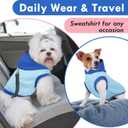 Hoodie for Small Dogs-M - Blue Cozy Pet Sleeveless Sweater | Spliced Hooded Vest,Soft & Warm Sweatshirt with Leash Hole for Easy Walk, Fall Winter Clothes Indoor Use (MChest 20.9")
