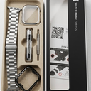 Stainless Steel Watch Band and Case Silver & Black