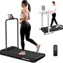 Under Desk Treadmill, 3.0HP Walking Pad with Handle Bar, Foldable Treadmills for Home Office, Running Machine with LED Display & Remote Control, Jogging Machine for Small Spaces