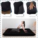MAXYOYO 6" Extra Thick Japanese Floor Mattress Futon Mattress, Foldable Tatami Pad for Adults, Roll Up Floor Mat for Living Room Guest Room RV, Black, Full