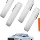 White Exterior Door Handle Set (4PCS), Compatible with 2009-2020 Dodge Ram 1500, 2500, 3500 Crew Cab Truck, Outside Front & Rear Left & Right, Replace# 81012, 81013, 1GH21AXRAF, Outer Door Handle Part