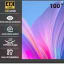 100" ALR Motorized Floor Rising Projector Screen for Long/Standard Throw Projector,Movie Screen for Home Theater,Motorized Projector Screen 4K/8K Ultra HD, Active 3D