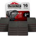 X-PROTECTOR Non Slip Furniture Pads - 16 Premium Furniture Grippers 2"! Self-Adhesive Rubber Feet Furniture Feet - Ideal Non Skid Furniture Pad Floor Protectors - Keep Furniture in Place!