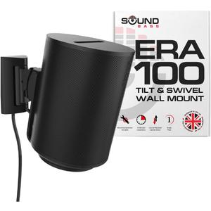 Sound Bass ERA100 Wall Mount Bracket, Tilt and Swivel, Black, Single (1pc), Compatible with Sonos ERA 100, Effortless Installation, Includes Mounting Kit