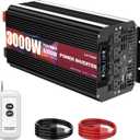 LVYUAN 3000 Watt Power Inverter 24V to 110V 120V for Vehicle, Solar Inverter System, Heavy Duty, RV, Truck, Off Grid,Camping with 4 AC Outlets, LCD Display, Wireless Remote Control, Car Power Inverter