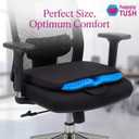 NOVA Happy Tush Extra Wide Gel Cell Seat Cushion, Double-Layer Pressure-Relief Gel, Foldable & Portable, Water-Resistant, Washable Non-Slip Cover, Home, Office & Travel