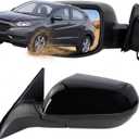 Left Driver Side Mirror Compatible With 2016 2017 2018 2019 2020 2021 2022 Honda HRV HR-V,Power Glass/Manual Folding Replace#76258T7WA72(Black,3Pins)