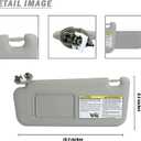 Left Driver Side Sun Visor Fit for Toyota RAV4 2006-2013 with W/Vanity Light Relace# 74320-42501-B2 74320-42500-B0 74320-42500-B3 74320-42501-B3