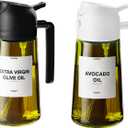 TrendPlain - Original 16oz/470ml Olive Oil Dispenser Bottle for Kitchen Gadgets and Air Fryer Accessories - Olive Oil Sprayer for Cooking w/Stickers - Black&White