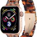 HOPO Compatible With Apple Watch Band Series Ultra/11/10/9/8/7/6/5/4/3/2/1/SE,Resin Strap Bracelet Wristband Thin Fashion Lightweight Replacement For iWatch Bands 38mm/40mm/41mm/42mm/44mm/45mm/46mm/49mm for Women